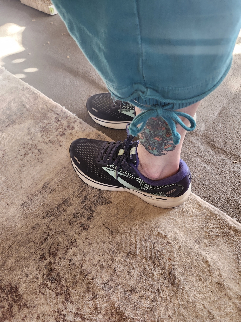 Brooks Black Running Shoes with Mint and Purple Accents